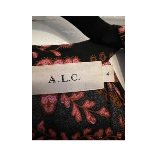 A.L.C. Emile Silk Floral High Low Cold Shoulder Dress Size 4 - Picture 6 of 7